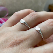 Anillo Sello de Corazón Grabado "A" / Entrega Inmediata / Talla: 7