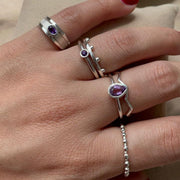 Anillo Auto-Compromiso con Amatista / Entrega Inmediata / Plata 925