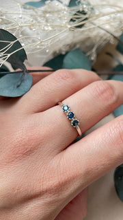 Anillo Flor de Sueños Zafiros Sirena /Entrega inmediata / Talla 8