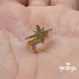 Earcuff de Luna y Estrella con Zirconias/ Entrega Inmediata