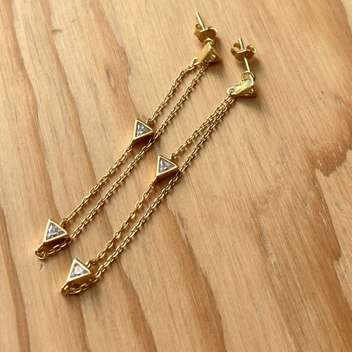 Aretes Triángulos con Zirconias